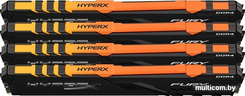 Оперативная память HyperX Fury RGB 4x16GB DDR4 PC4-25600 HX432C16FB4AK4/64