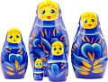 Развивающая игра Брестская Матрешка Синяя с цветами (набор 5 шт)