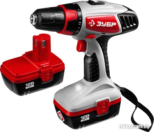 Дрель-шуруповерт Зубр ЗДА-12-2 КИН (с 2-мя АКБ, кейс)