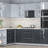 Готовая кухня Интерлиния Мила Пластик 1.68x2.6 LV (туманный глянец/антрацит/бискайская сосна)