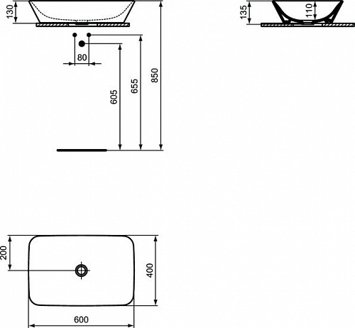 Умывальник Ideal Standard Connect Air 60 E034801