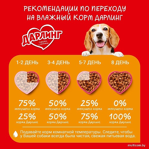 Консервированный корм для собак Дарлинг Курица в подливе 75 г