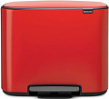 Brabantia Bo Pedal Bin 3 x 11л (пламенно-красный)