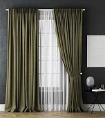 Комплект штор Pasionaria Каспиан 340x260 с подхватами (зеленый)