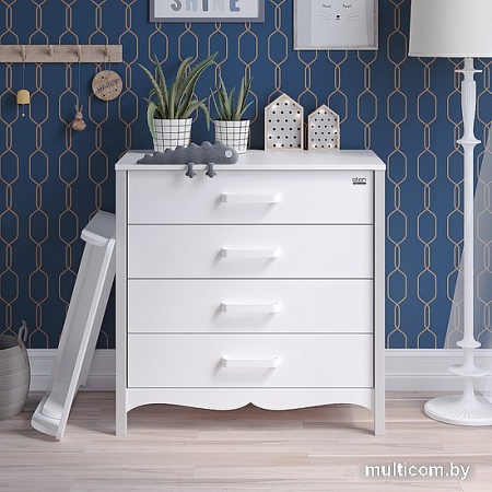 Комод Атон Мебель Felix (белый/серый камень)