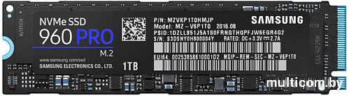 SSD Samsung 960 PRO M.2 1TB [MZ-V6P1T0BW]