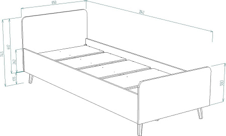 Кровать Премиум Рико 85x204.2x74.5 (белый/дуб сонома)