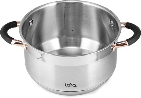 Набор кастрюль Lara Black and Rose LR02-116