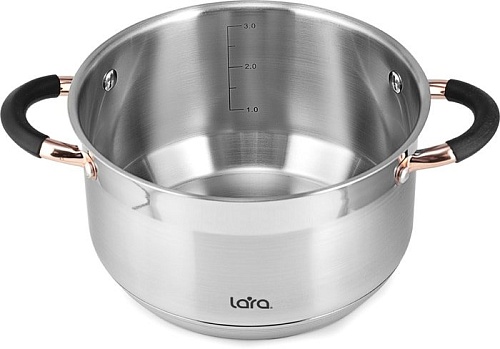 Набор кастрюль Lara Black and Rose LR02-116