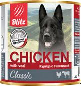 Консервированный корм для собак Blitz Classic Курица с телятиной 0.4 кг