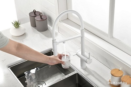 Смеситель Paulmark Gravity Gr213888-WH (белый/белый матовый)