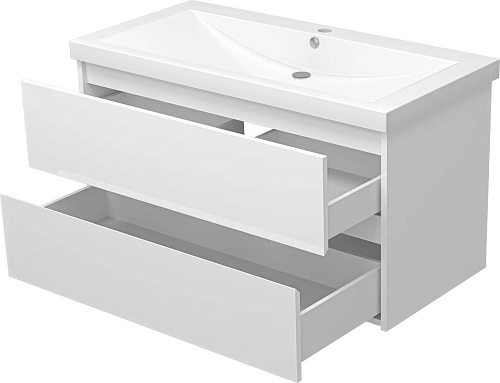 Misty Тумба с умывальником Алиса 100 Э-Али01100-011П2Я+10.150.01000.001 (подвесная)