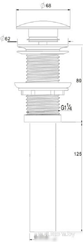 Донный клапан D&K 1/4&quot; Клик-клак DC9001 (хромированная крышка)