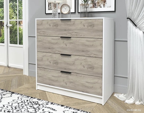 Комод Интерлиния Концепт КТ-К100 (дуб серый/белый платинум)