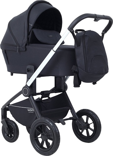 Универсальная коляска MOWbaby Zoom air MB087 (3 в 1, Silver Black)