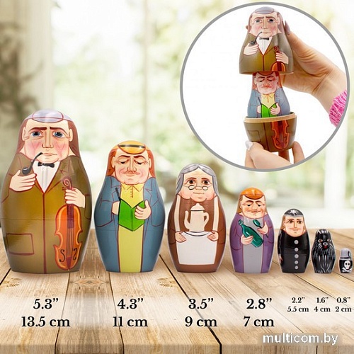 Развивающая игра Брестская Матрешка С Шерлоком Холмсом (набор 7 шт)