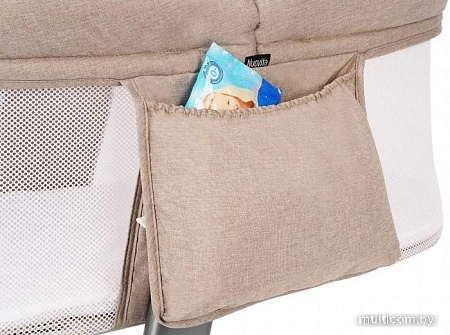 Приставная детская кроватка Nuovita Accanto Bonta (xаки лен)