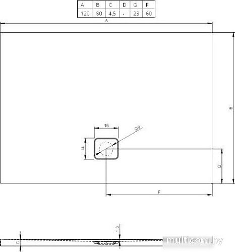 Душевой поддон Riho Basel 406 120x80