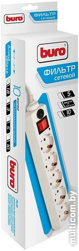 Сетевой фильтр Buro 500SH-5-W