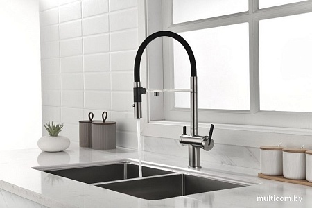 Смеситель Paulmark Gravity Gr213888-BS (стальной/нержавеющая сталь)