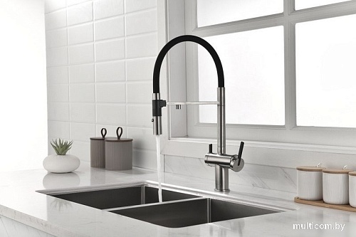 Смеситель Paulmark Gravity Gr213888-BS (стальной/нержавеющая сталь)