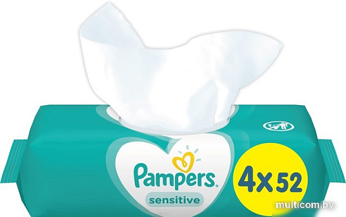 Влажные салфетки Pampers Sensitive (4x52 шт)