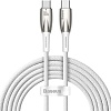 Кабель Baseus Glimmer Series Fast Charging Data Cable USB Type-C - Type-C 100W CADH000802 (2 м, белый)