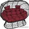 Садовый диван M-Group Лежебока 11190402 (на подставке с черным ротангом/бордовая подушка)