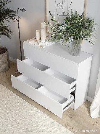 Комод Горизонт Нео 1050 3 ящика (белый)