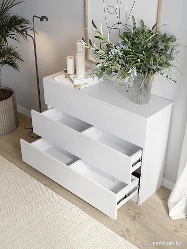 Комод Горизонт Нео 1050 3 ящика (белый)