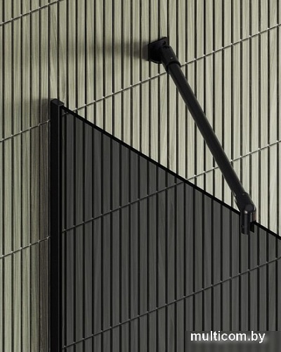 Душевая стенка MaybahGlass 195x79 MGD-698-6у (графитовое стекло/черный)