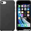 Чехол Apple Leather Case для iPhone SE 2020 (черный)