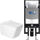Унитаз подвесной Saniteco KW-9004W в комплекте с инсталляцией + 497 + RD-CR