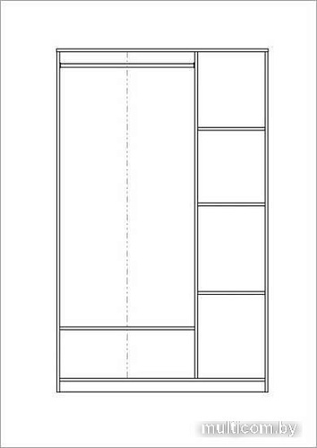 Шкаф распашной Mio Tesoro Сириус 3-х створчатый 1 ящик 2.02.01.030.3 (дуб сонома)