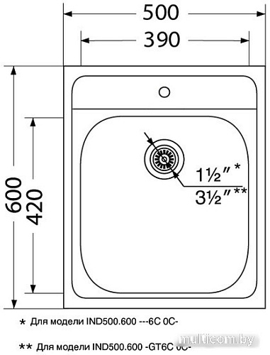 Кухонная мойка Ukinox Иннова IND500.600-GT6C 0C