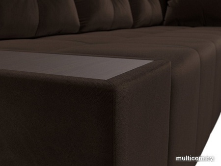 Угловой диван Mebelico Амадэус 109694 (правый, микровельвет, коричневый)