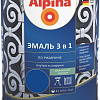 Эмаль Alpina Эмаль 3 в 1 по ржавчине (синий, шелковисто-матовая, 0.75 л)