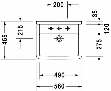 Умывальник Duravit Starck 3 56x46.5 [0302560000]
