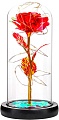Искусственный цветок Sipl Вечная роза в стеклянном абажуре с подсветкой AG776