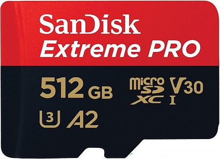 Карта памяти SanDisk Extreme PRO SDSQXCZ-512G-GN6MA microSDXC 512GB (с адаптером)