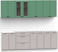 Готовая кухня Интермебель Лион-18 2.4м без столешницы (мята софт/луна софт)