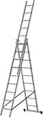 Лестница-помост FIT Трехсекционная алюминиевая 65434