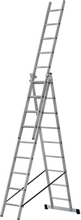 Лестница-помост FIT Трехсекционная алюминиевая 65434