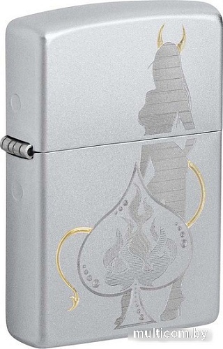 Зажигалка Zippo Satin Chrome Devilish Ace 48658
