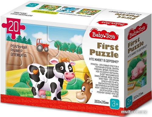 Мозаика/пазл Baby Toys First Puzzle. Кто живет в Деревне 04189