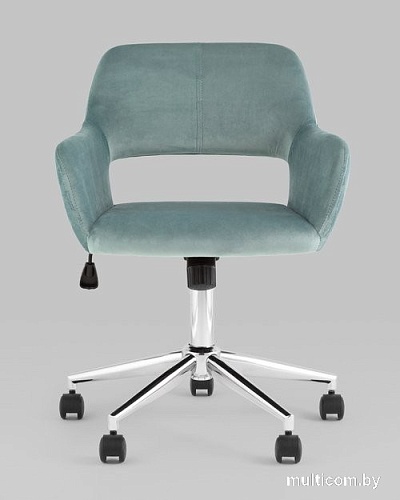 Офисное кресло Stool Group Ross chrome velvet Olive 61 (велюр серо-зеленый)