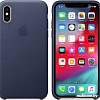 Чехол Apple Leather Case для iPhone XS Midnight Blue