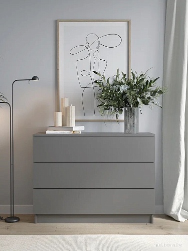 Комод Горизонт Нео 1050 3 ящика (серый графит)