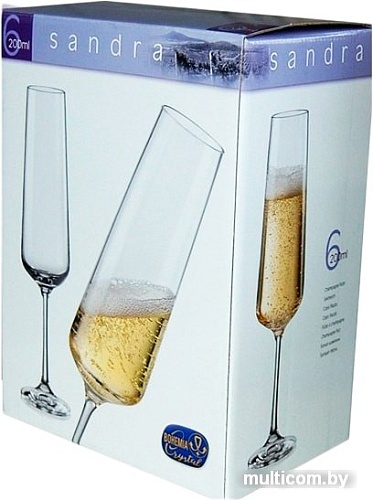 Набор бокалов для шампанского Bohemia Crystal Sandra 40728/200