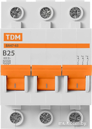 Выключатель автоматический TDM Electric ВА47-63 3Р 25А SQ0218-0057